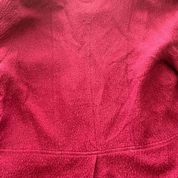 Chico's Dark Red Peplum Style Jacket - Textured Fabric, Size 1 (Small) - EUC - Picture 12 of 14